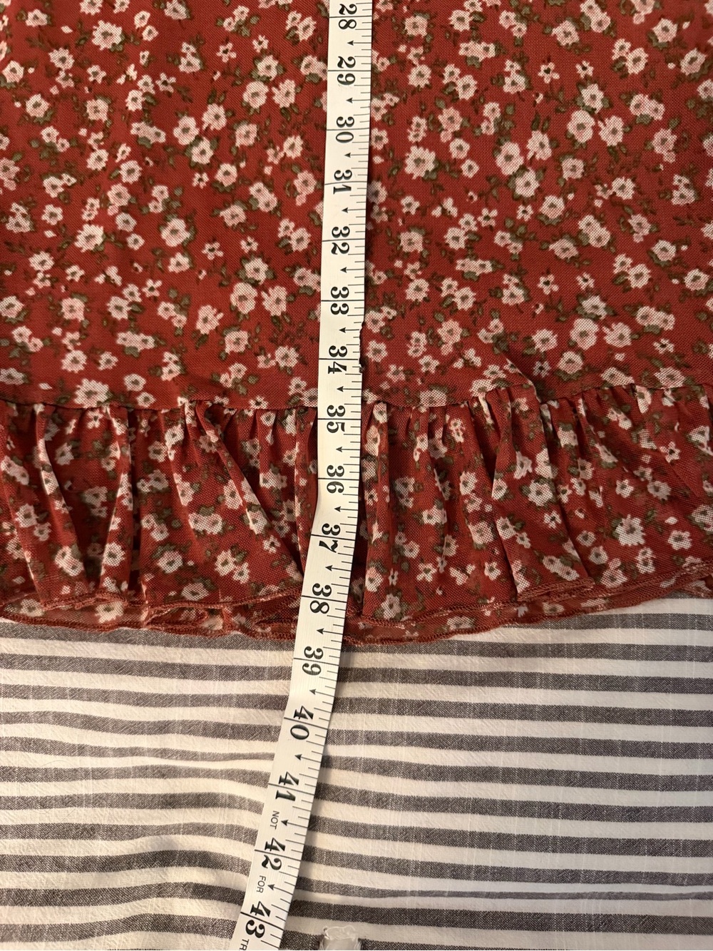 Ultra Flirt Rust Floral Ruched Bust Midi Dress XL - Picture 4 of 6